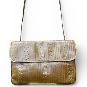 Vintage Fendi Embossed Leather Shoulder Bag | Made in Italy | COA Included